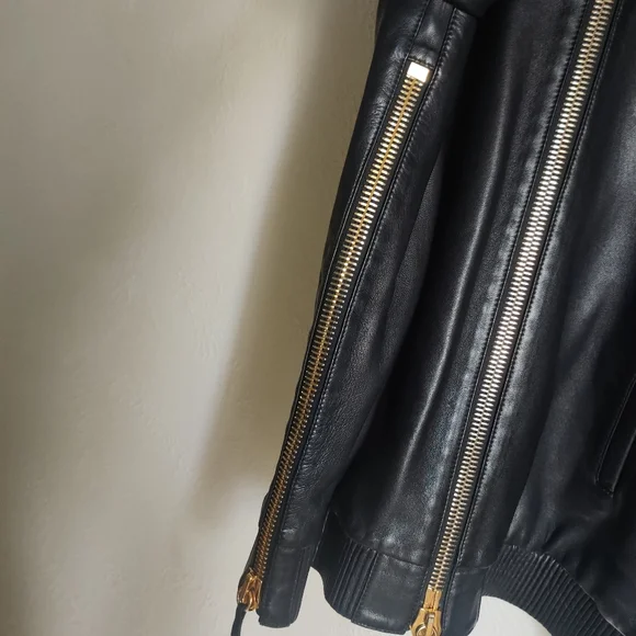 Giuseppe Zanotti Lamb Leather Hoodie Sweater Bomber Jacket - Picture 6 of 12